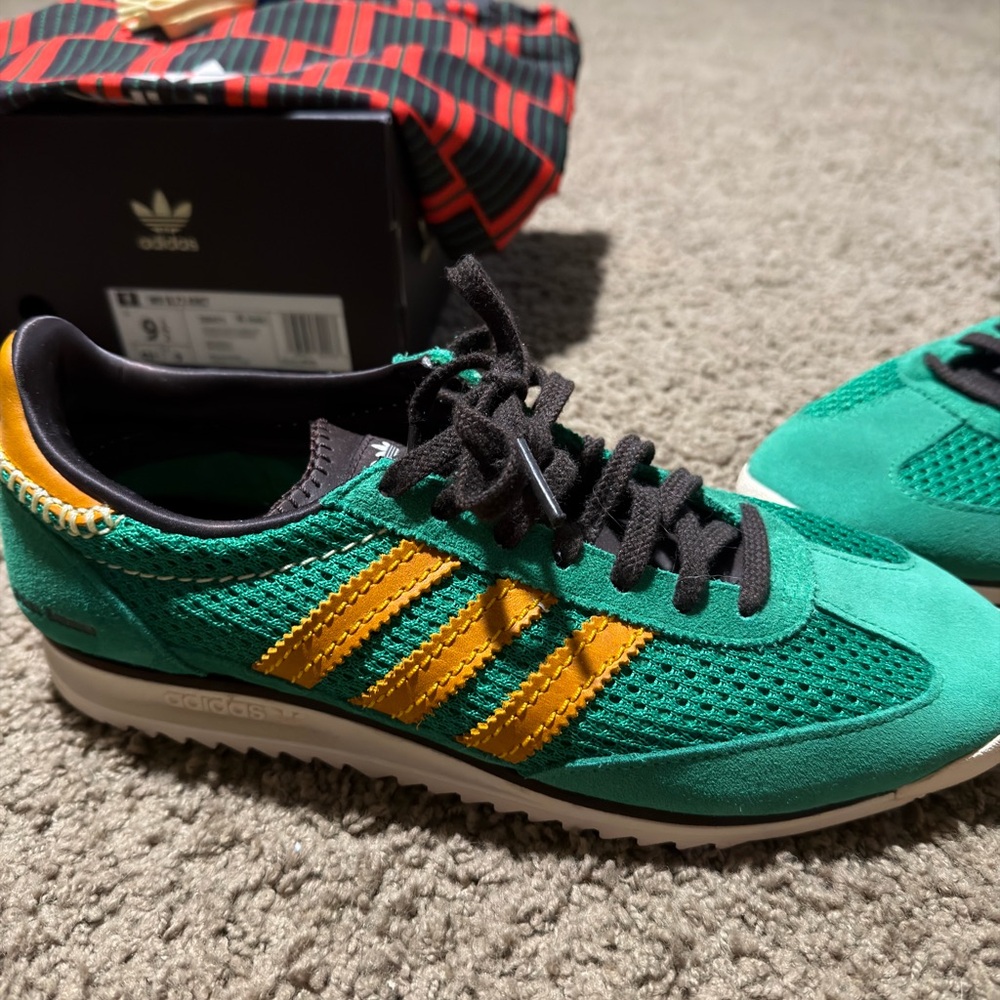 Adidas Wales Bonner SL72 Green and Yellow Men's 9.5